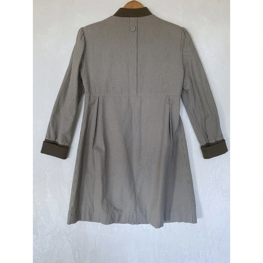 Vintage INDUSTRY‎ Striped Button Up Collar Peter Pan Style Retro A-Line Academic